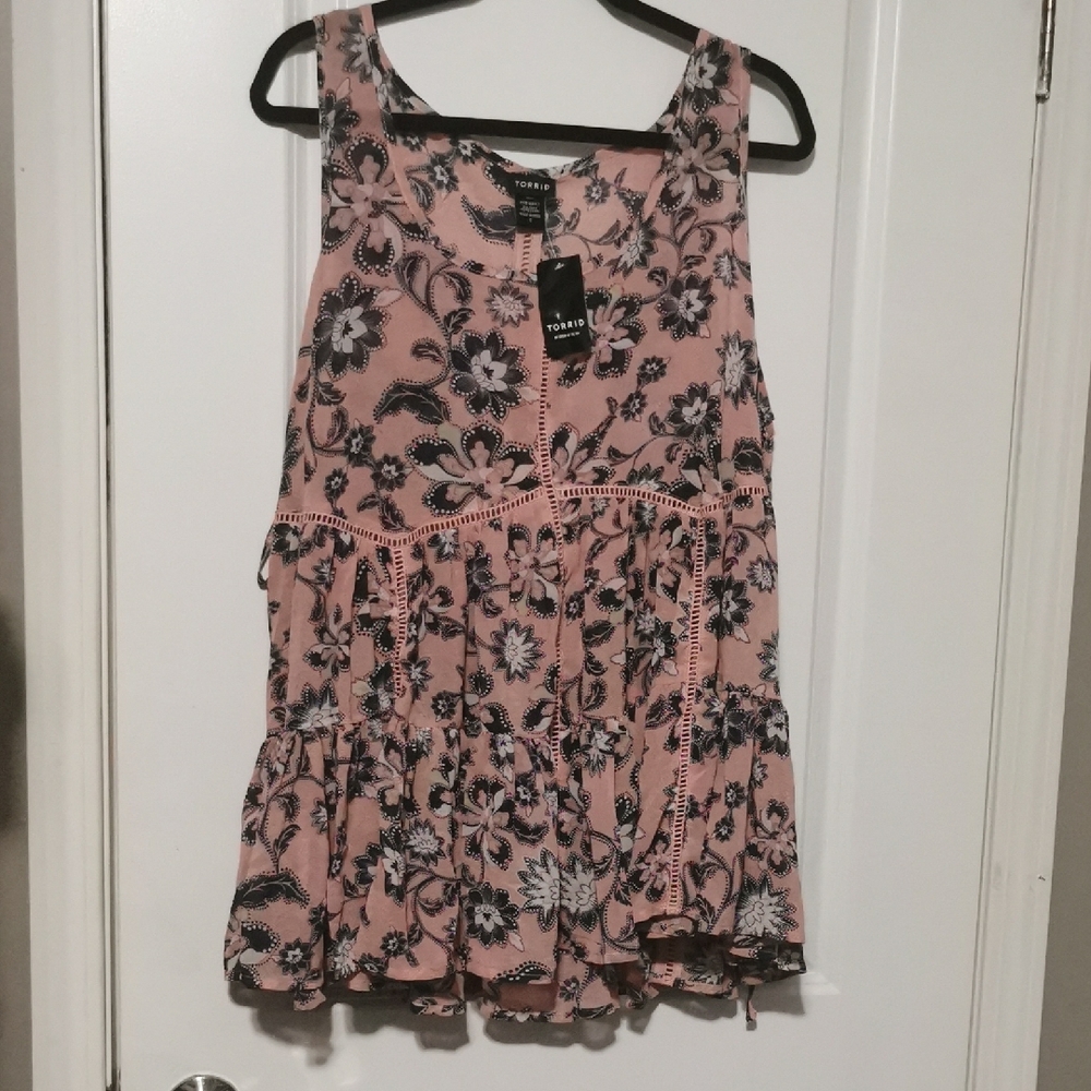Torrid Pink Floral Tank Top